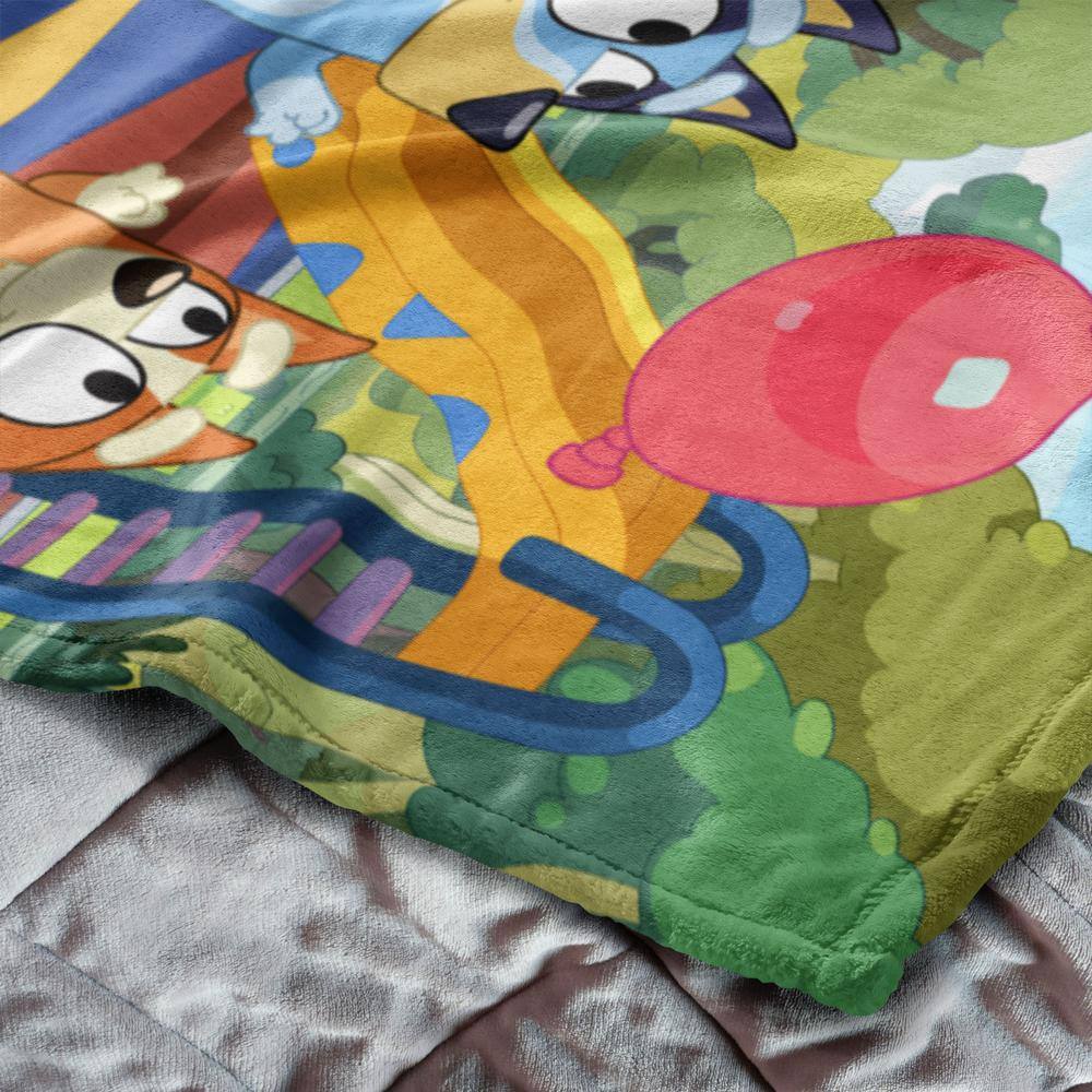 Bluey Balloon Girls Multicolor Silk Touch Throw Blanket, 50" x 60"