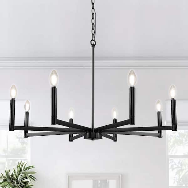6-Light Modern Contemporary Chrome Candlestick Crystal Chandelier for Dining Room Bedroom Living Room Kitchen Foyer