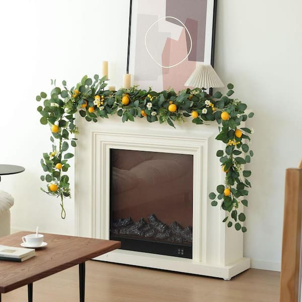 6 ft. Green Artificial Leaf Lemon Garland Fake Fruit Lemons
