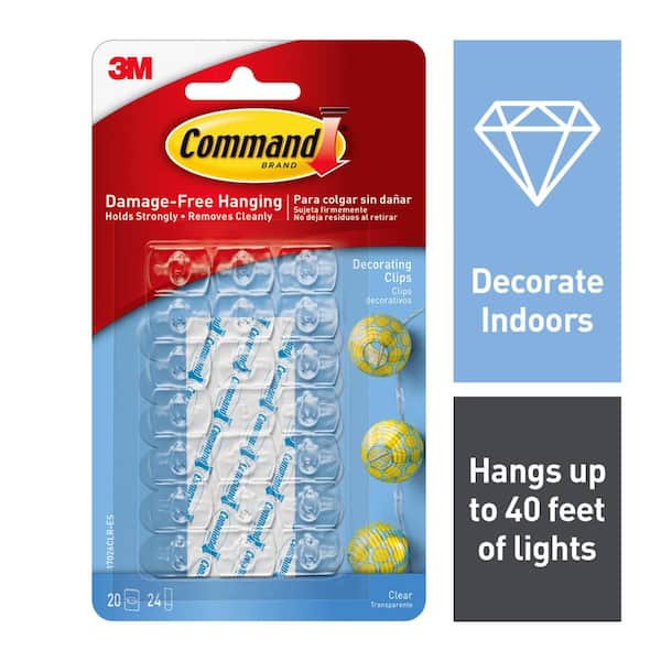 Command Outdoor Light Clips Clear 20 Clips 24 Strips (aw017-20na)