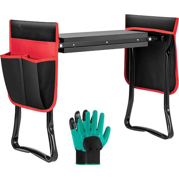 Cubilan Portable Garden Kneeler Seat Foldable Garden Bench with EVA Foam Pad and 2 Tool Bags