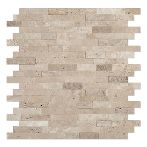 Cairo Beige 11.77 in. x 11.57 in. x 8 mm Stone Peel & Stick Wall Mosaic Tile (5.68 sq. ft./case)