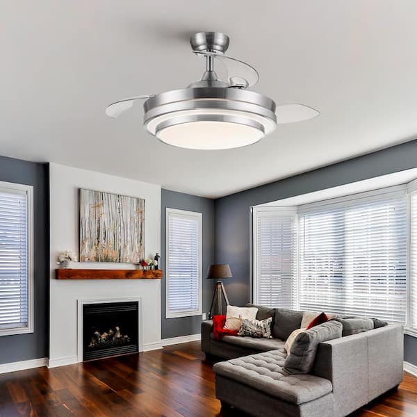 Magic Home 52 in. Integrated LED Reversible Black Brown Wood Ceiling Fan Light with Timing, Noiseless, Remote Control