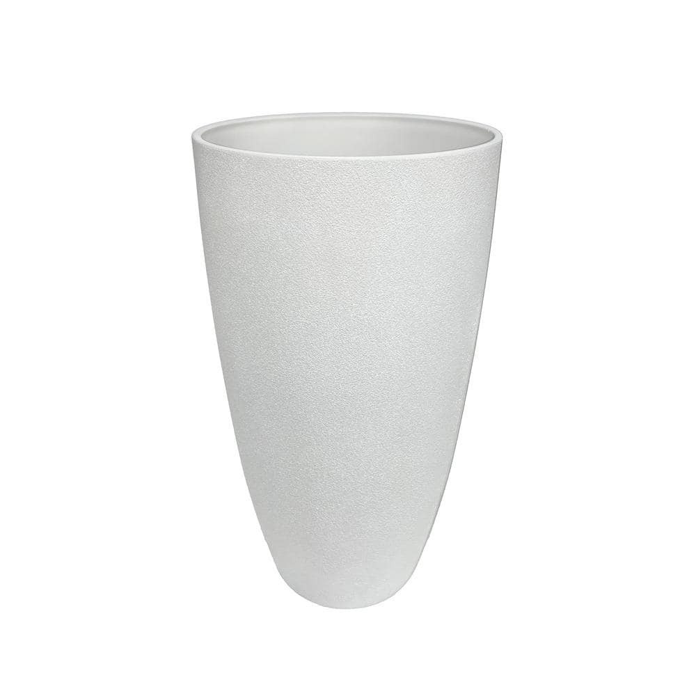 White 20.5" Weather-Resistant Round Outdoor Planter
