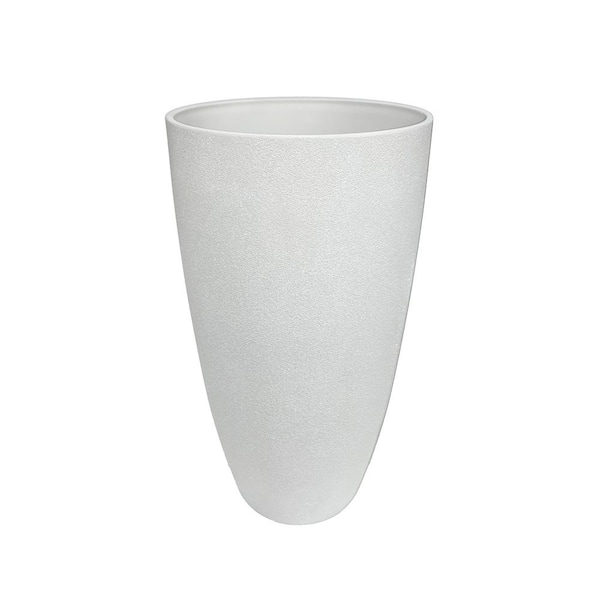 Algreen Acerra 11.5 in. x 20 in. H, Curved Vase Plastic Planter, White