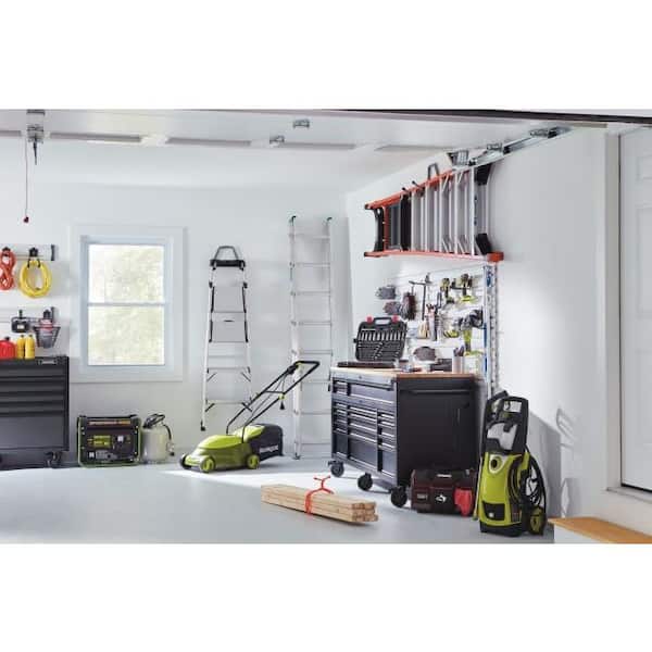 Husky - 72 in. W x 24 in. D Heavy Duty 18-Drawer Mobile Workbench Cabinet with Adjustable-Height Hardwood Top in Matte Black