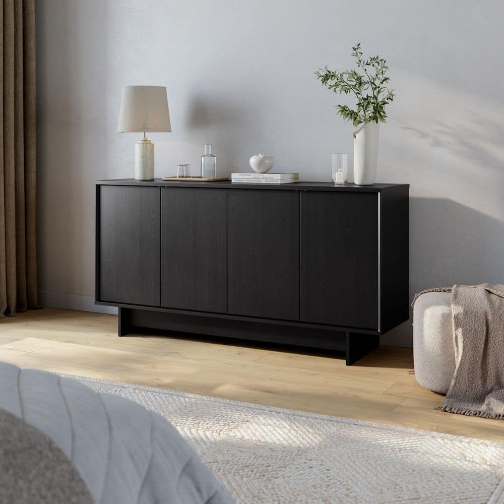 Prepac Finnley 61.5 in. Black Oak Rectangle Engineered Wood Prepac Finnley 61.5 in. Black Oak Rectangle Engineered Wood