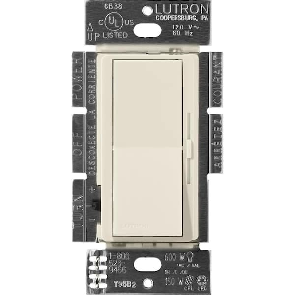 Lutron Diva Dimmer Switch for Magnetic Low Voltage, 600-Watt/Single-Pole or 3-Way, Pumice (DVSCLV-603P-PM)