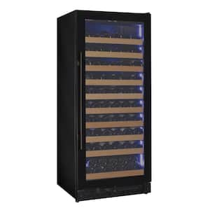 119-Bottle 55 in. Tall Single Zone Right Hinge Wine Cellar Cooling Unit in Black Glass