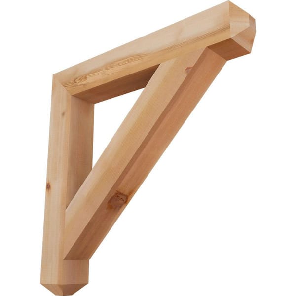 Ekena Millwork 3.5 in. x 28 in. x 28 in. Western Red Cedar Traditional Craftsman Smooth Bracket