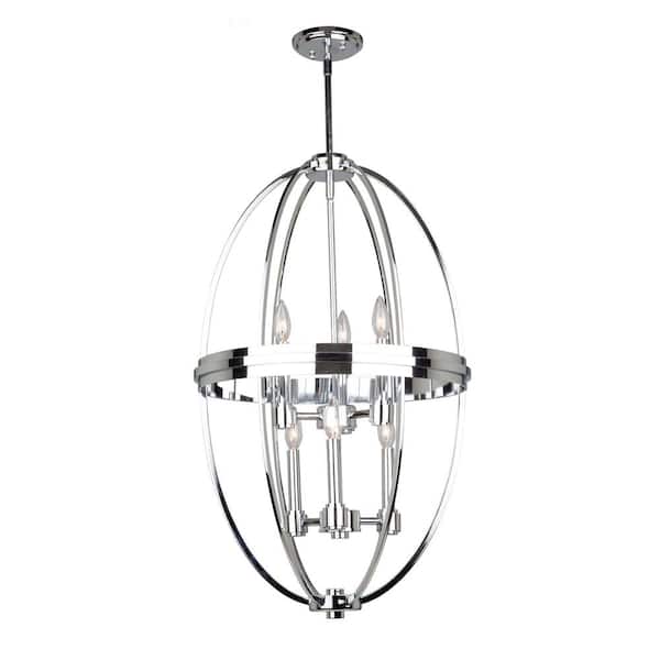 ARTCRAFT Roxbury 6-Light Chrome Chandelier