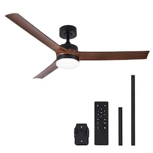 52 in. Indoor Walnut 6-Speed Standard Ceiling Fan with 3000K/4500K/6500K Adjustable White LED Light with Remote Control