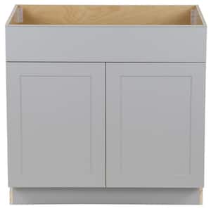Cambridge Shaker Assembled 36x34.5x25 in. Sink Base Cabinet in Gray
