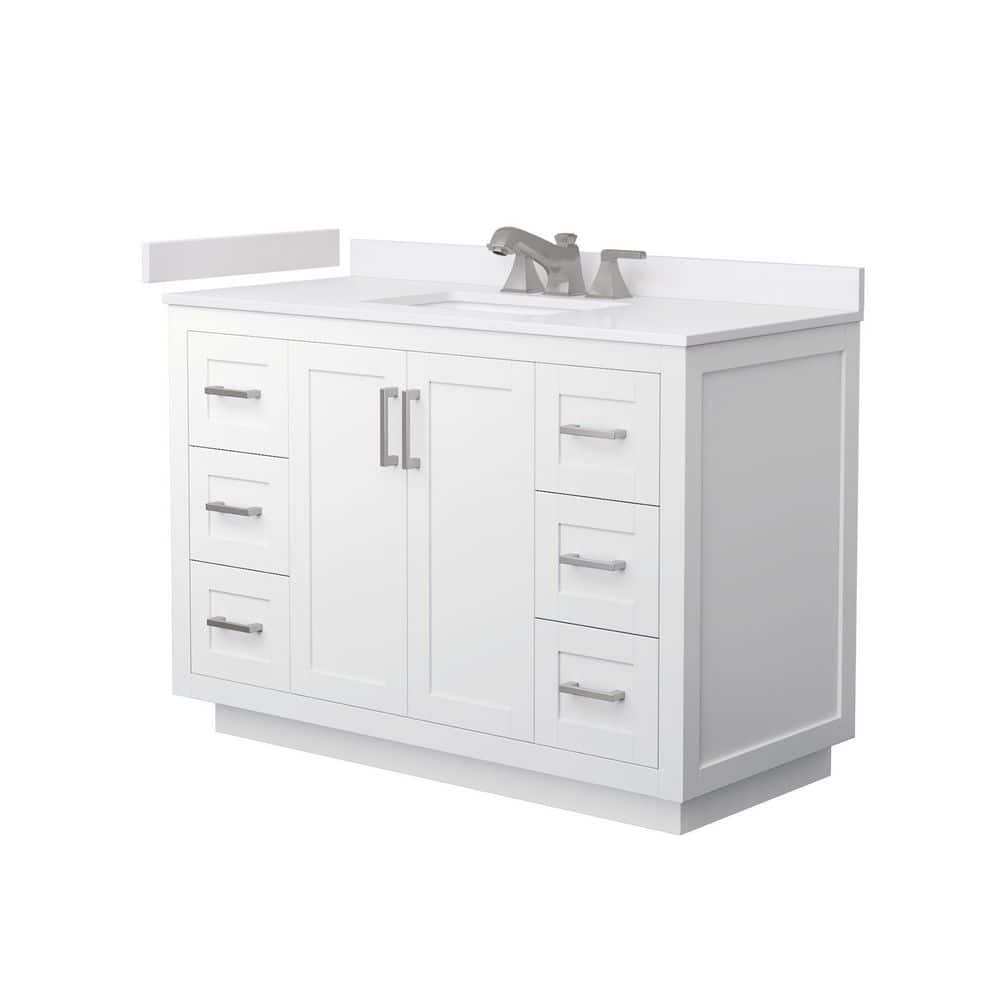 Miranda 48 in. Single Freestanding White Bath Vanity with White Cultured Marble Top Assembled price history on PriceWatchPro