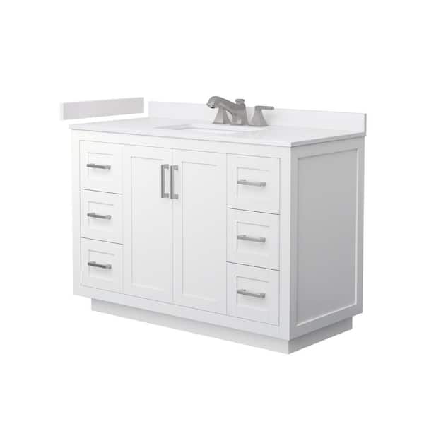 Miranda 48 in. Single Freestanding White Bath Vanity with White Cultured Marble Top Assembled