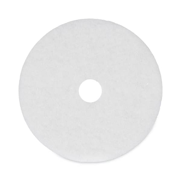Polishing Floor Pads, 20 in. Dia, White, (5-Carton)