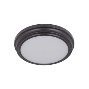 X66 Flush Mounts 9 in. 1-Light Bronze Finish Integrated LED Flush Mount Ceiling Light with Frosted Polycarbonate Shade