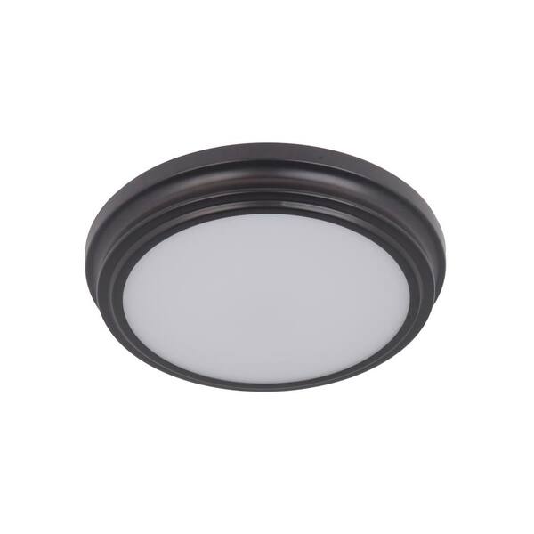 CRAFTMADE X66 Flush Mounts 9 in. 1-Light Bronze Finish Integrated LED Flush Mount Ceiling Light with Frosted Polycarbonate Shade