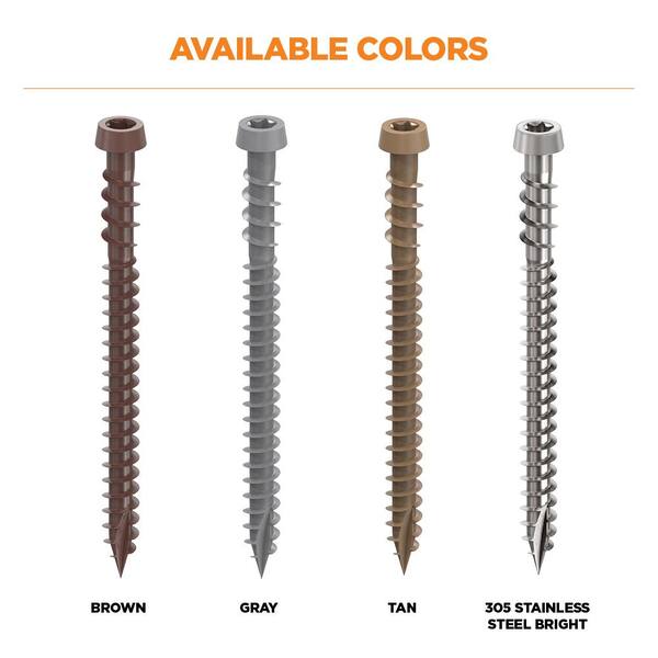 CAMO #10 x 2-1/2 in. Stainless Steel Star Flat-Head Drive