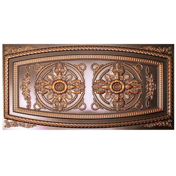 uDecor Riga 2 ft. x 4 ft. Antique Copper Lay-in or Glue-up Border Ceiling Tile (80 sq. ft. / case)