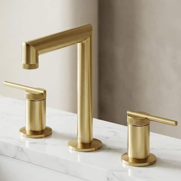 Sterling 8 in. Widespread Double Handles Faucet in Matte Brushed Gold