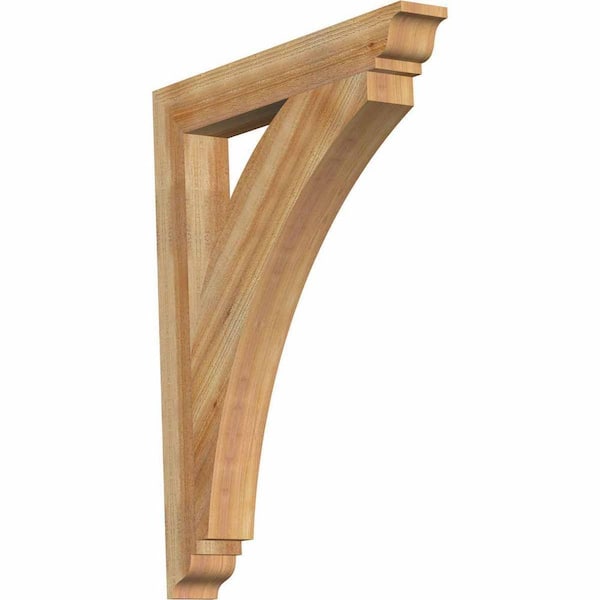 Ekena Millwork 4 in. x 38 in. x 30 in. Western Red Cedar Thorton Traditional Rough Sawn Bracket