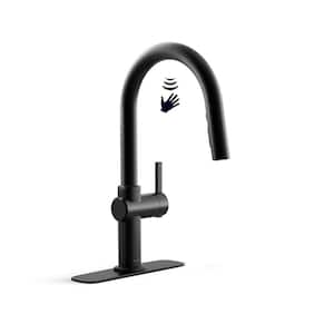 Clarus Touchless Single Handle Pull Down Sprayer Kitchen Faucet in Matte Black