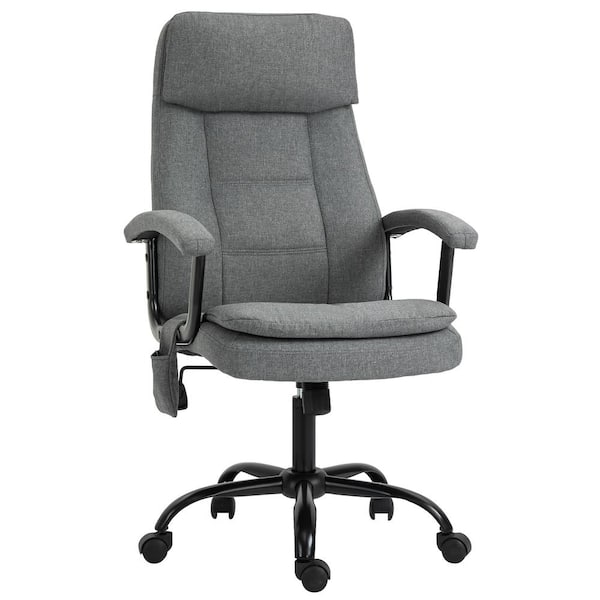 Vinsetto Grey Polyester Ergonomic 2-Point Massage Office Chair