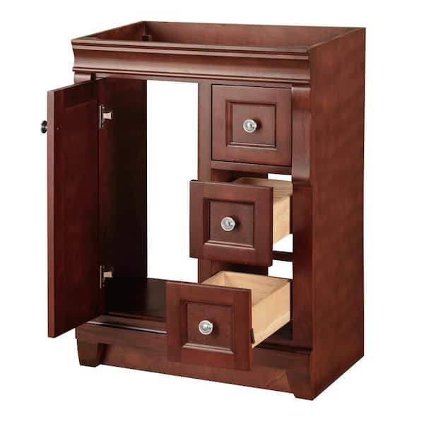 Naples 24 in. W Bath Vanity Cabinet Only in Tobacco with Right Hand Drawers