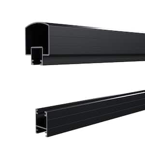 4 ft. Matte Black Aluminum Deck Railing Hand and Base Rail