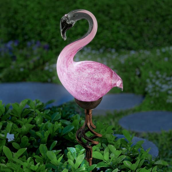 Set of 6 Small Pink Flamingo Yard Ornament Stakes Mini Lawn Plastic Flamingo  Sta