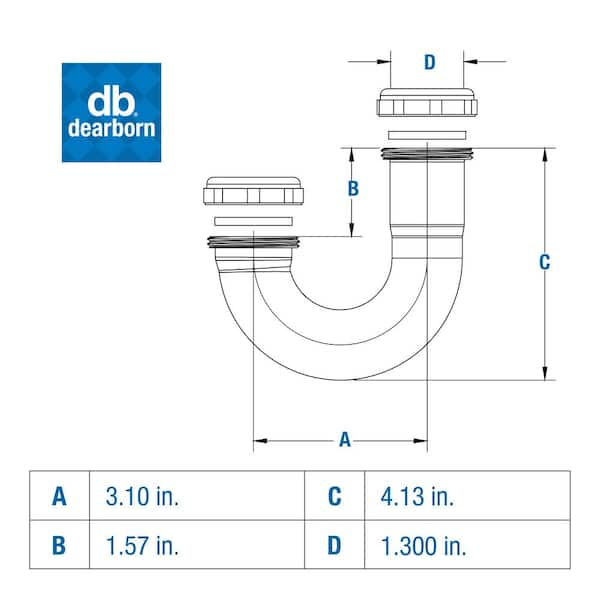 1-1/4 in. 22-Gauge Chrome-Plated Brass Sink Drain J-Bend P- Trap