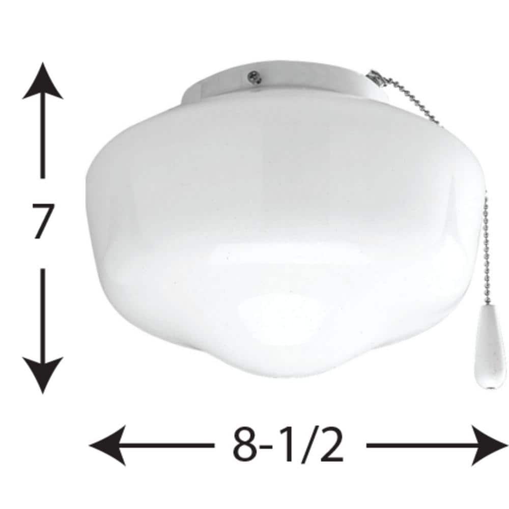 White Opal Glass LED Ceiling Fan Light Kit
