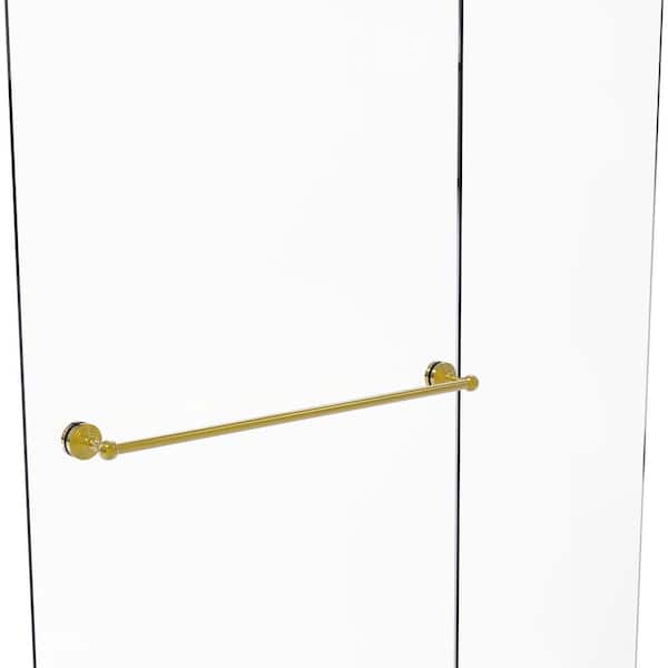 Waverly Place 30 in. Over-the-door Shower Door Towel Bar in Polished Brass