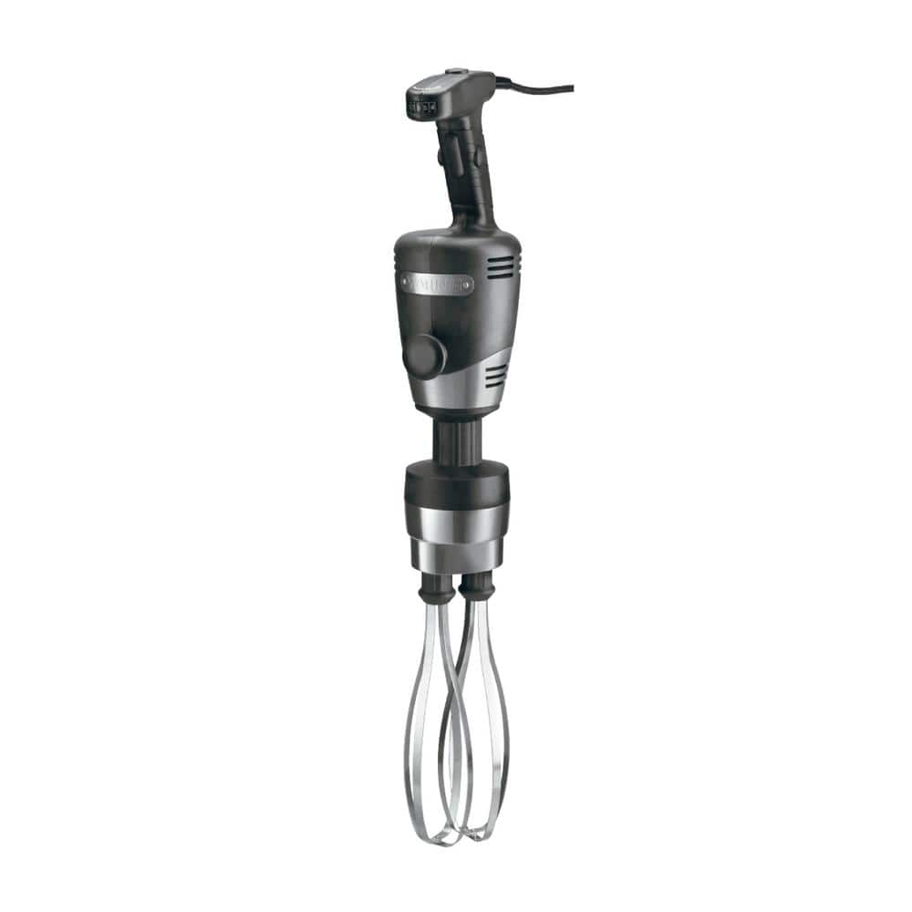 Waring Commercial Variable Speed Black Heavy-Duty Immersion Blender with Stainless Steel Whisk Attachment -  WSBPPWA