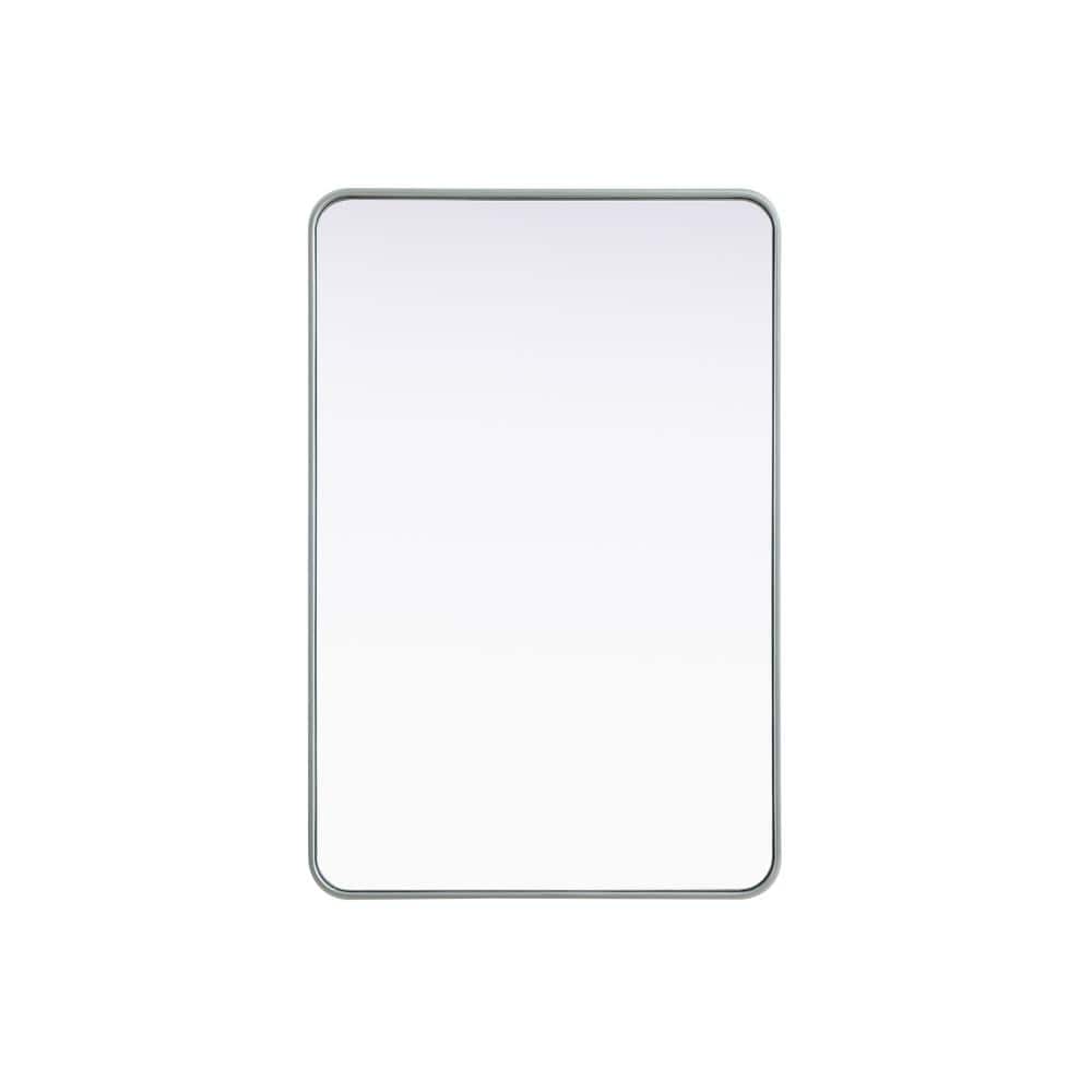 Timeless Home Silver 28 in. W x 42 in. H Contour Wall Mirror