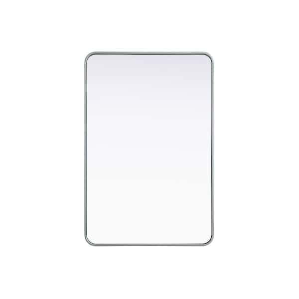 Unbranded Timeless Home Silver 28 in. W x 42 in. H Contour Wall Mirror