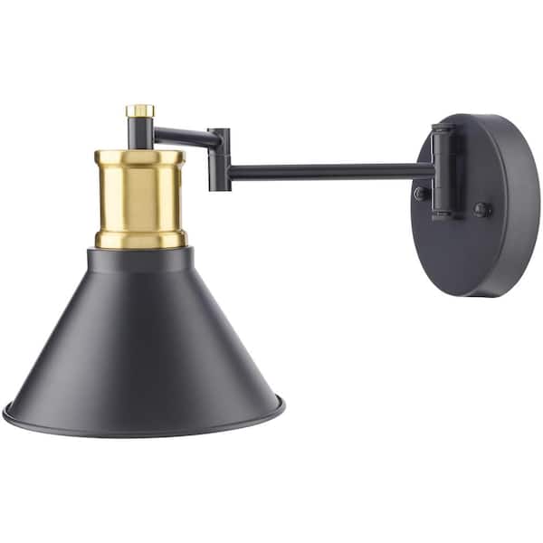 Livabliss Laufer LFR-001 11 in. L x 7 in. W x 8 in. H  ,Black/Gold ,Wall Sconce