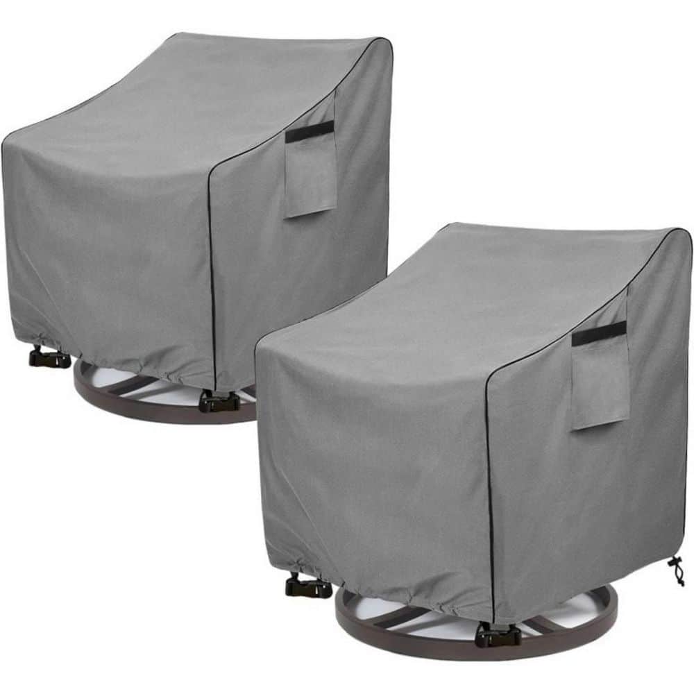 "2-Pack Waterproof Outdoor Swivel Chair Cover, Heavy-Duty Lawn Patio Furniture Protector, Grey, 27""W x 34""D x 45""H" price history on PriceWatchPro