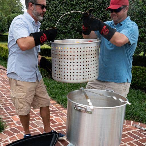 120 qt. Aluminum Stock Pot in Silver with Lid
