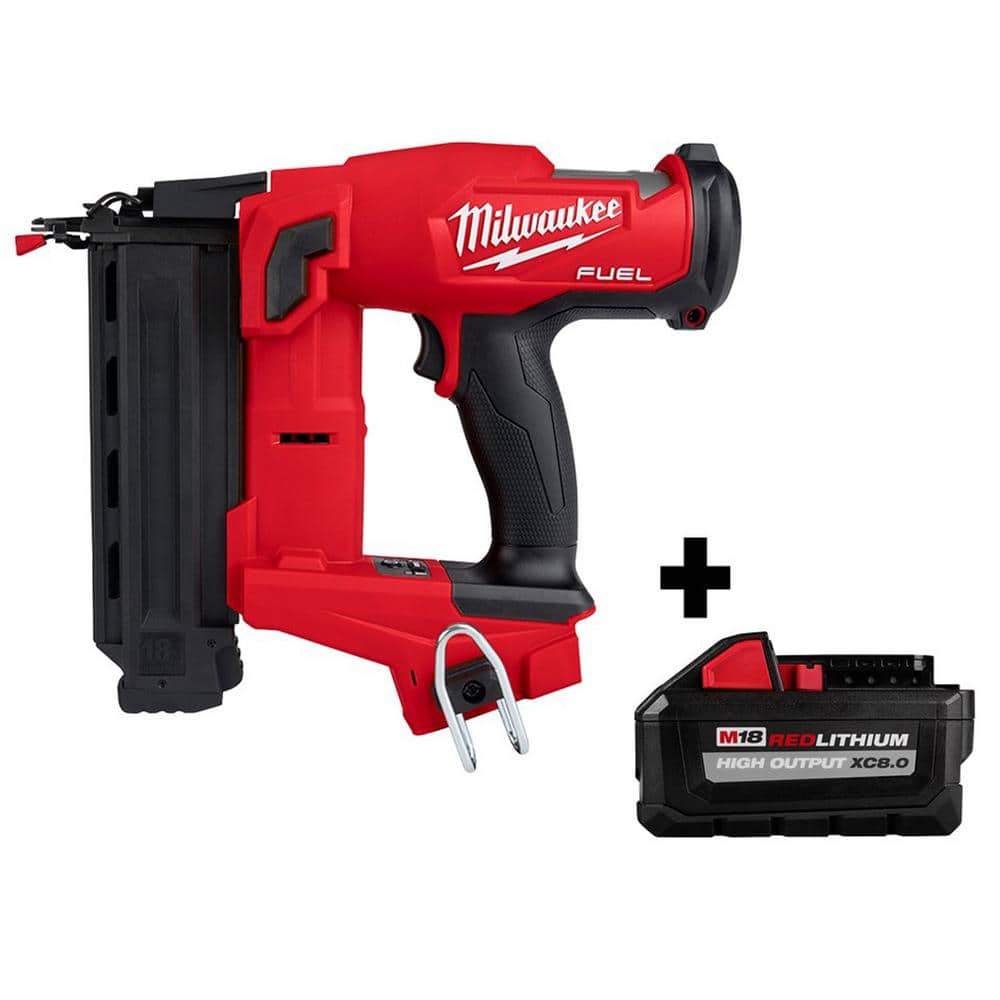 Milwaukee M18 FUEL 18-Volt Lithium-Ion Brushless Cordless Gen II 18-Gauge  Brad Nailer with HIGH OUTPUT XC 8.0 Ah Battery 2746-20-48-11-1880 The  Home Depot