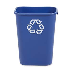 10.38 Gal. Blue Plastic Indoor Recycling Bin For Offices/Warehouses/Commercial Environments