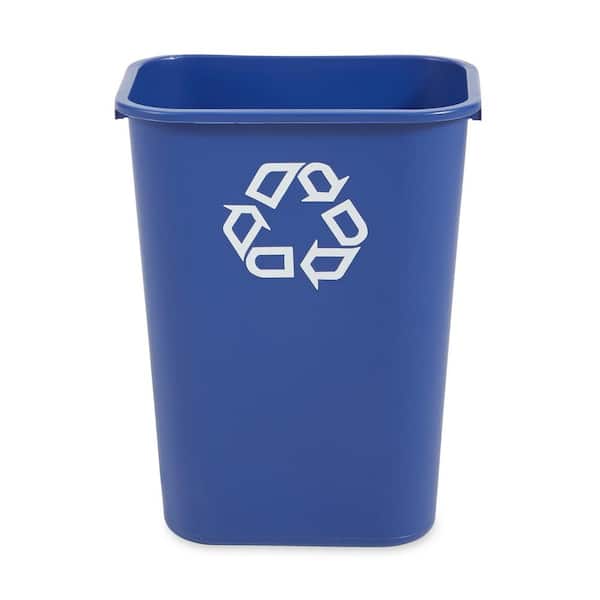 10.38 Gal. Blue Plastic Indoor Recycling Bin For Offices/Warehouses/Commercial Environments
