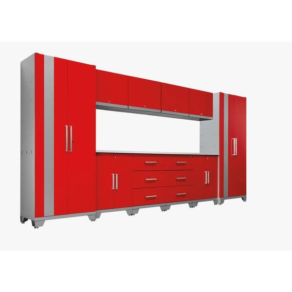 NewAge Products Performance 75 in. H x 156 in. W x 18 in. D Steel Garage Cabinet Set in Red (12-Piece)