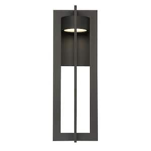 Chamber 25 in. Bronze Integrated LED Outdoor Wall Sconce, 3000K