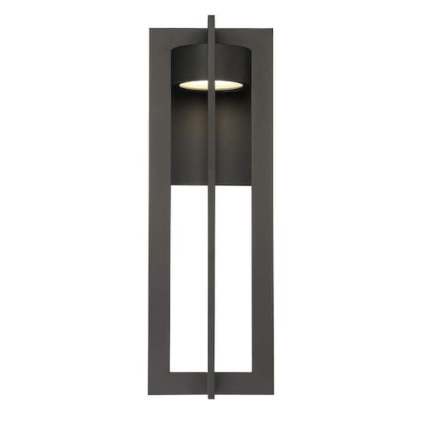 WAC Lighting Chamber 25 in. Bronze Integrated LED Outdoor Wall Sconce,  3000K WS-W48625-BZ - The Home Depot