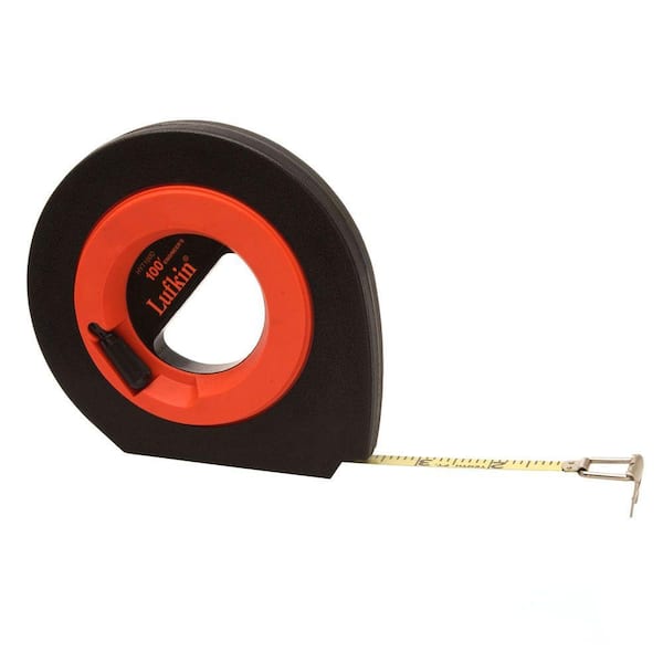 Crescent Lufkin Speedwinder 100 ft. SAE Yellow Clad Steel Long Tape Measure with 10ths/100ths Engineers Scale