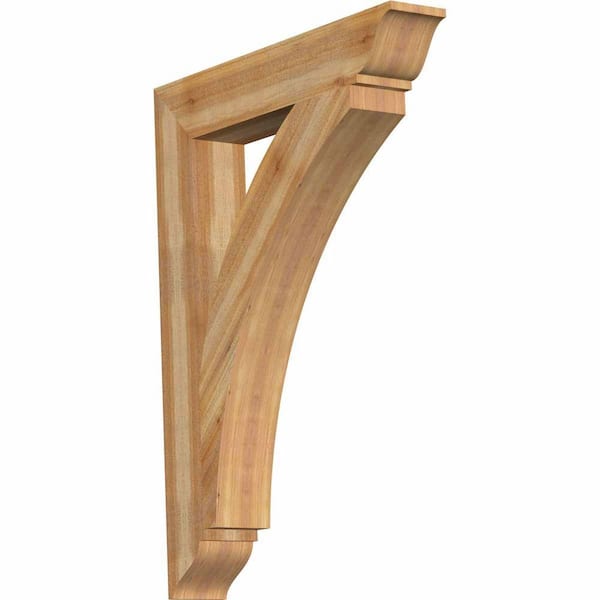 Ekena Millwork 6 in. x 48 in. x 36 in. Western Red Cedar Thorton Traditional Rough Sawn Bracket
