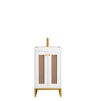 Chianti 19.6 in. W x 15.4 in. D x 35.5 in. H Bath Vanity in Glossy White with White Glossy Top