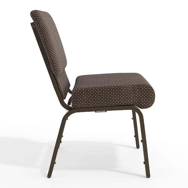 Carnegy Avenue Fabric Stackable Church Chair in Brown CGA-FD